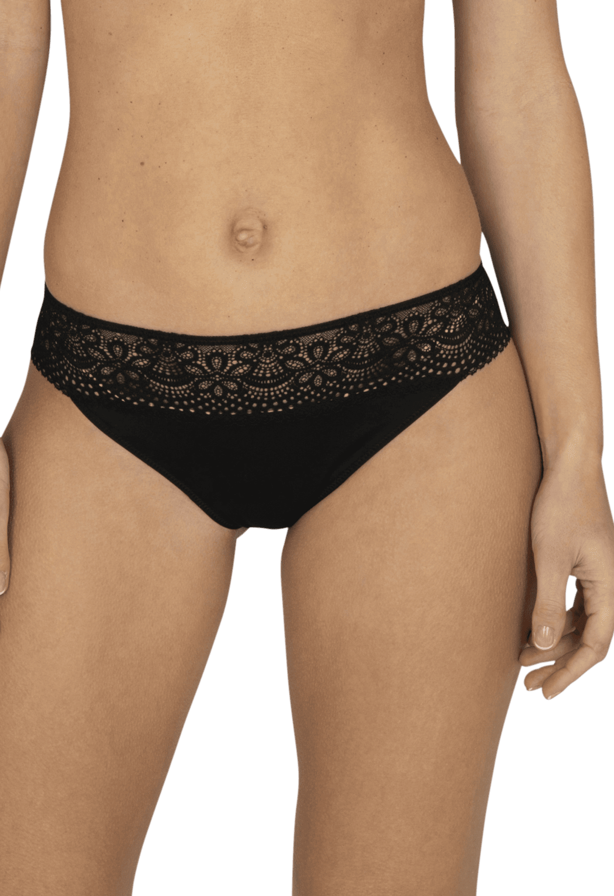 Slip brésilien dentelle et microfibre L'irrésistible - Noir