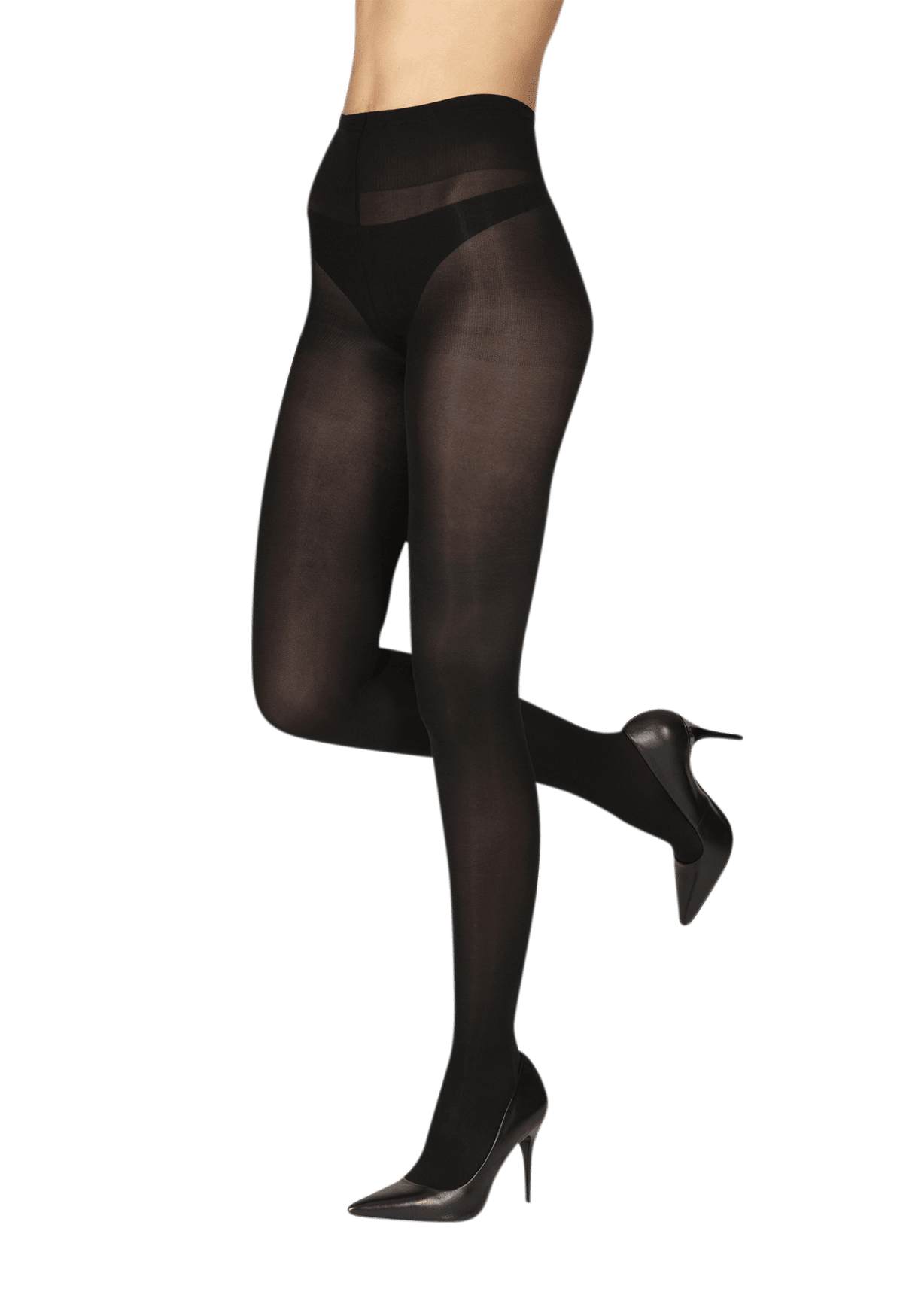 Collant Opaque Satiné 45D Elastivoile - Noir