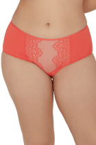 Shorty en dentelle et microfibre L'irrésistible - Corail