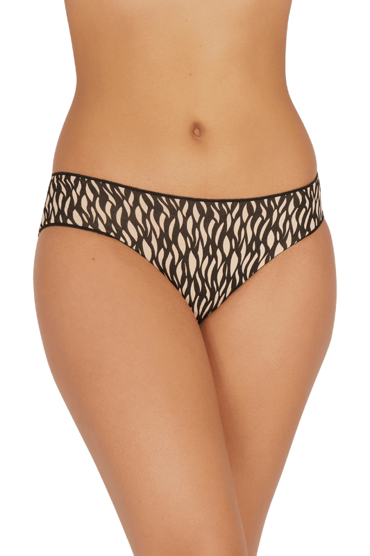 Lot de 3 Slips - Trio Imprimé Floral - Fauve / noir / nude