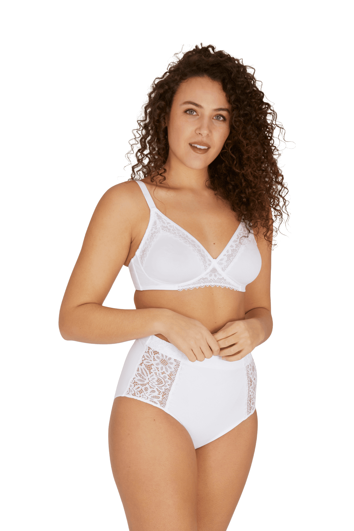 Soutien-gorge sans armatures basque dentelle Well Alllure - Blanc