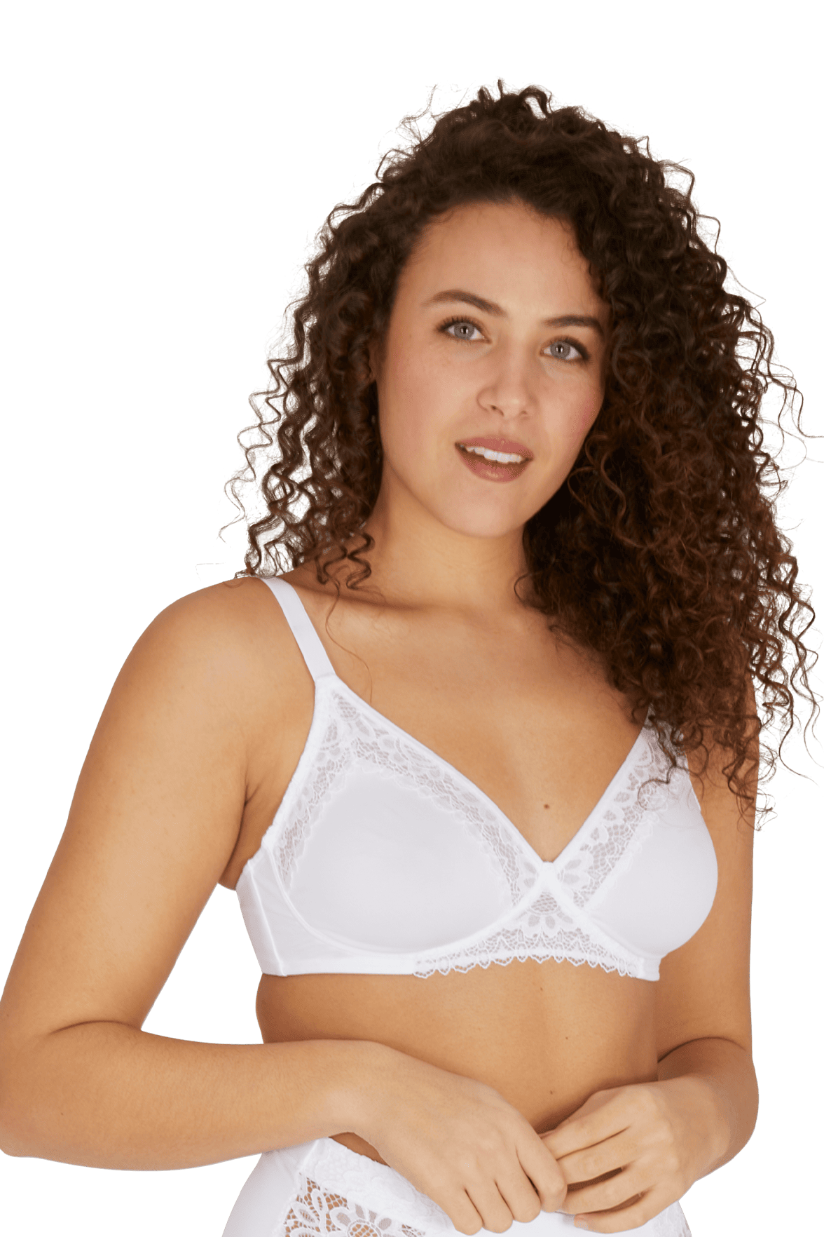 Soutien-gorge sans armatures basque dentelle Well Alllure - Blanc
