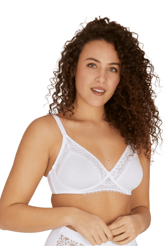 Soutien-gorge sans armatures basque dentelle Well Alllure - Blanc