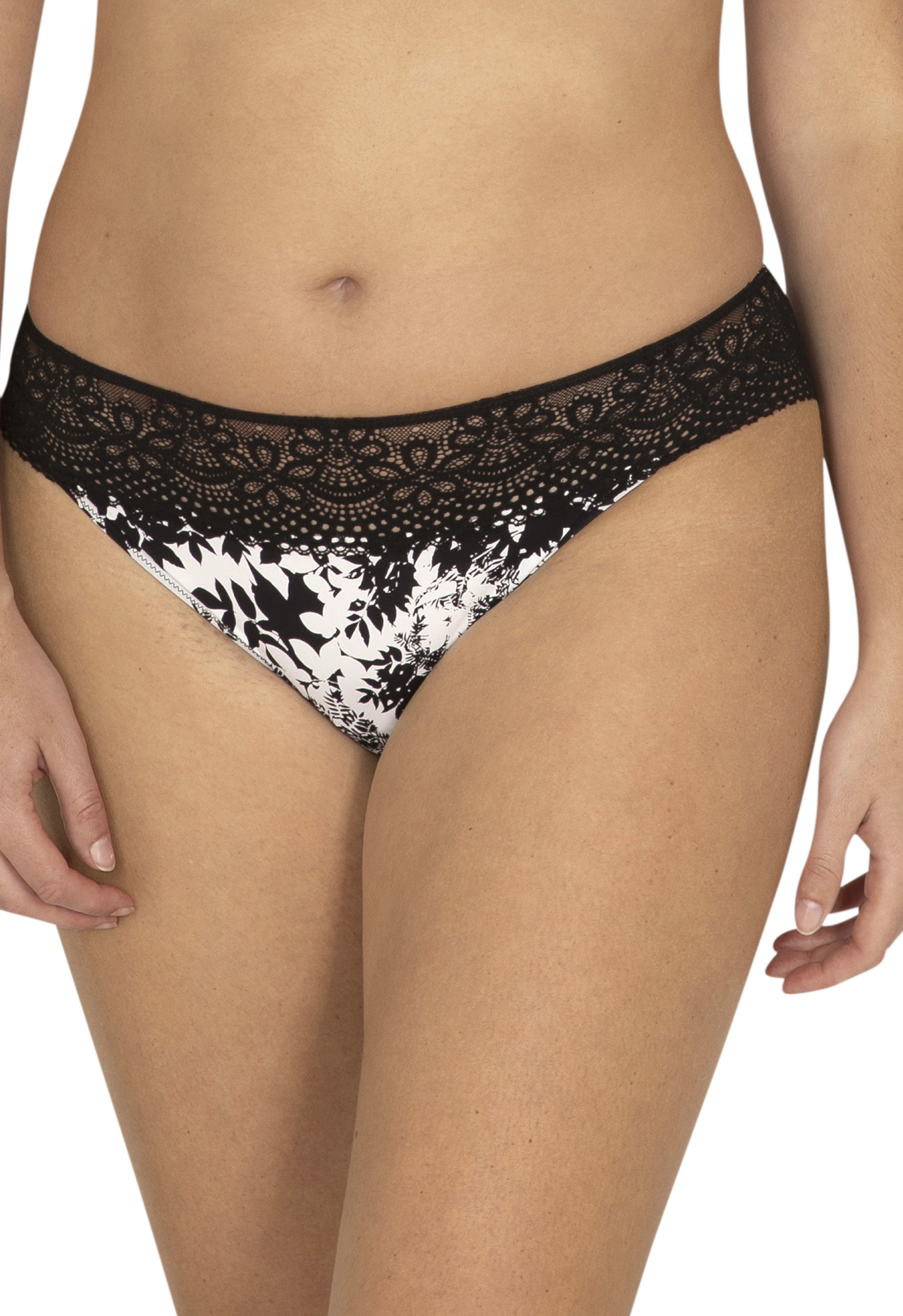 Slip brésilien dentelle et microfibre L'irrésistible - Flore