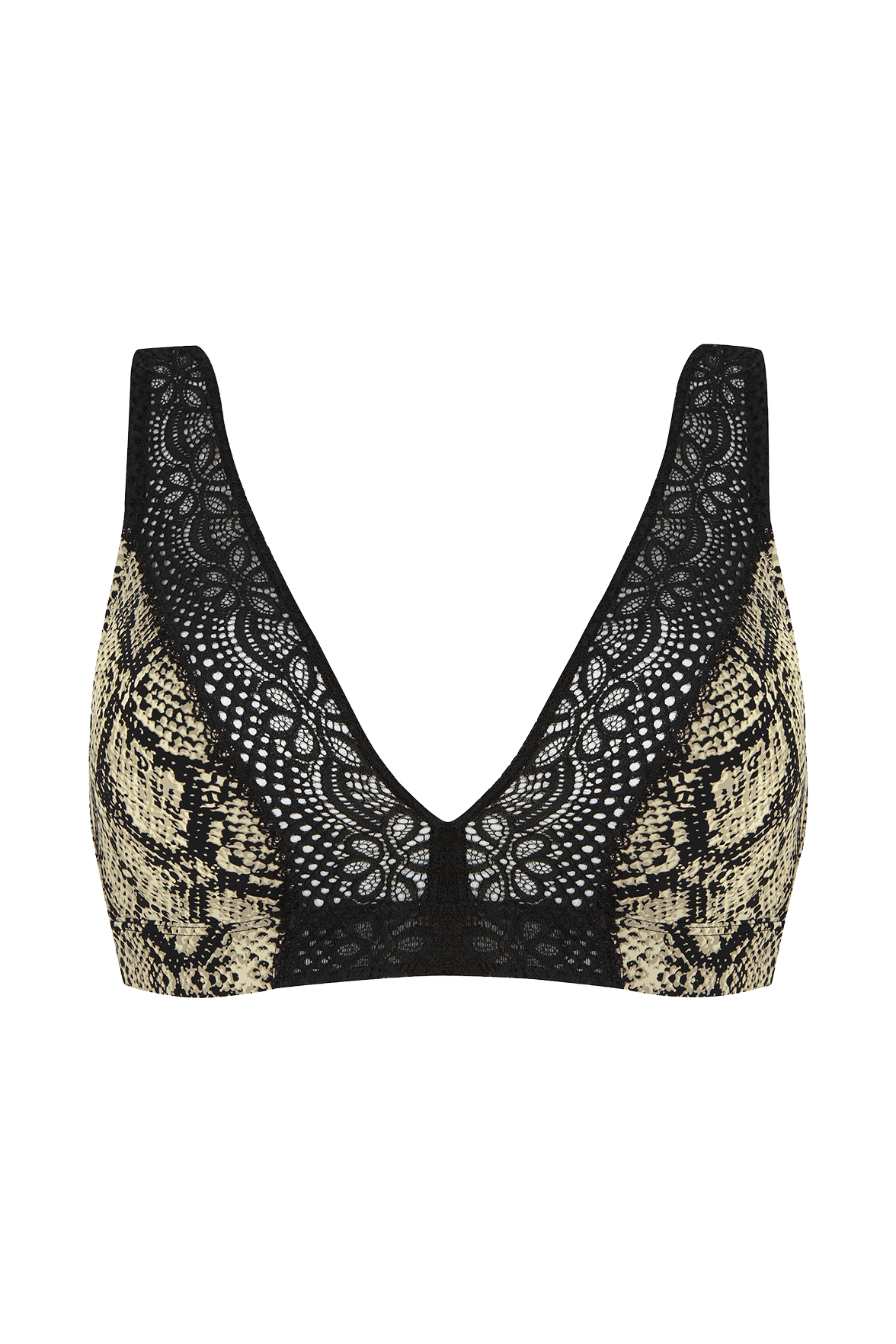 Soutien-gorge foulard sans armatures en dentelle et en microfibre L'irrésistible - Imprimé python