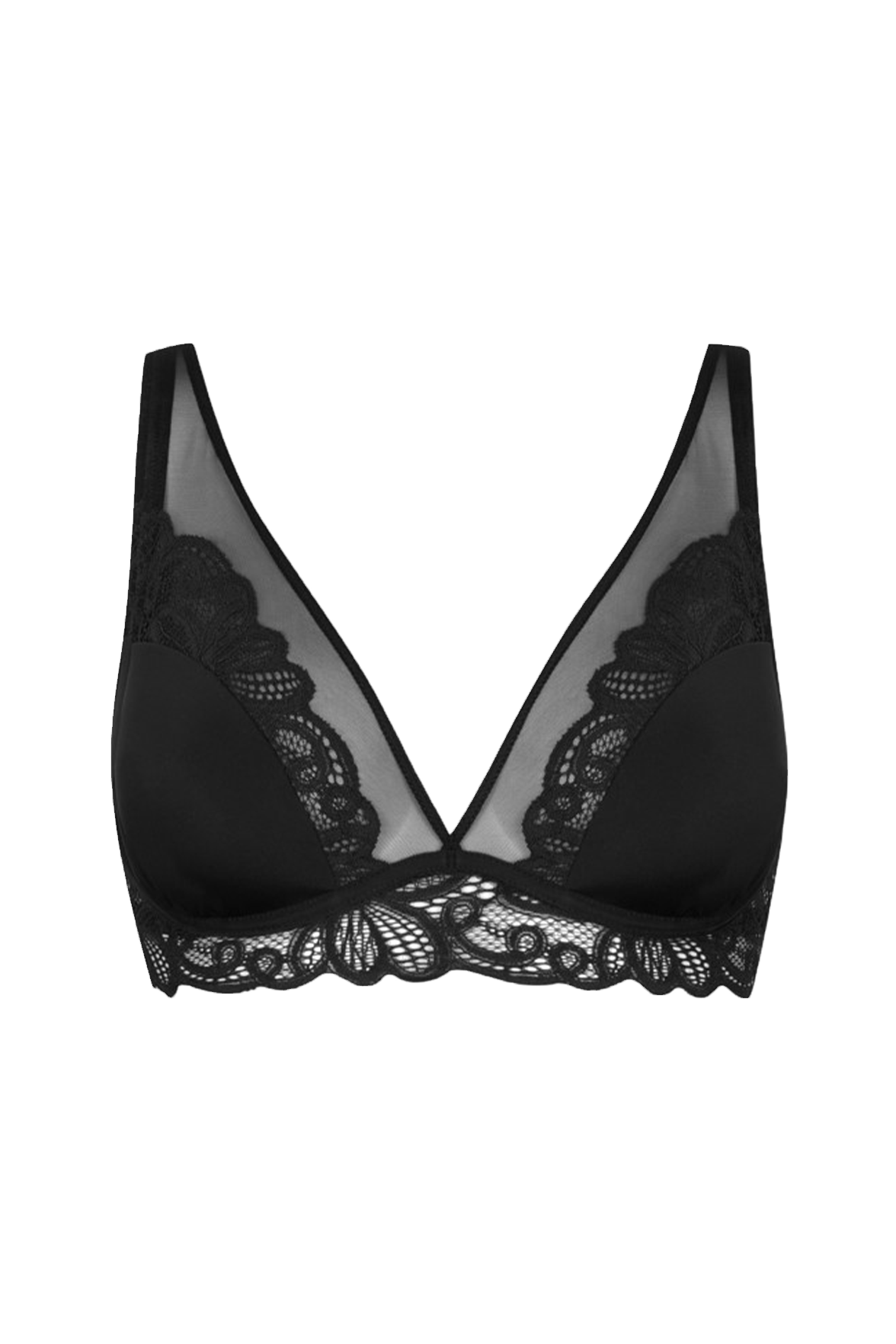 Soutien-gorge à coques Dentelle Envoûtante - Noir