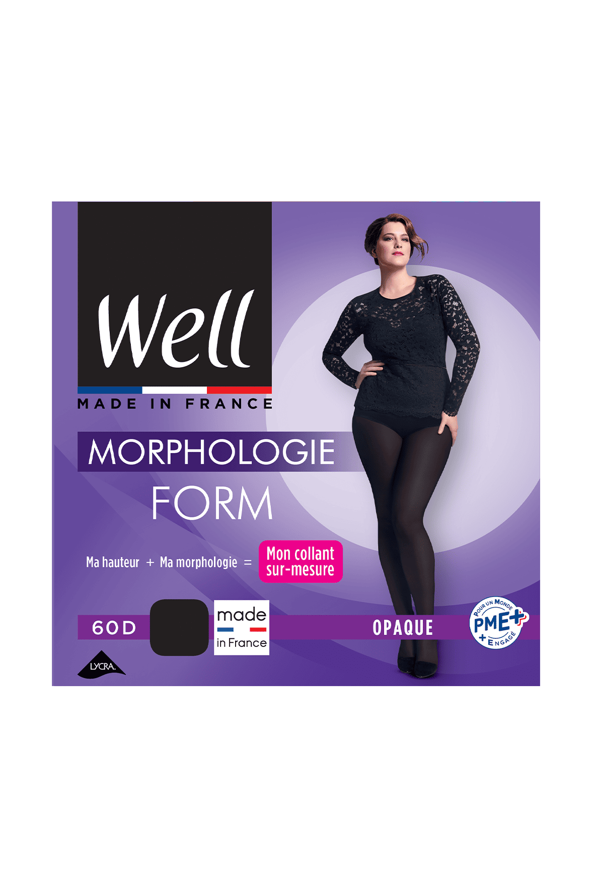 Collant Opaque 60D sur-mesure Morphologie - Noir