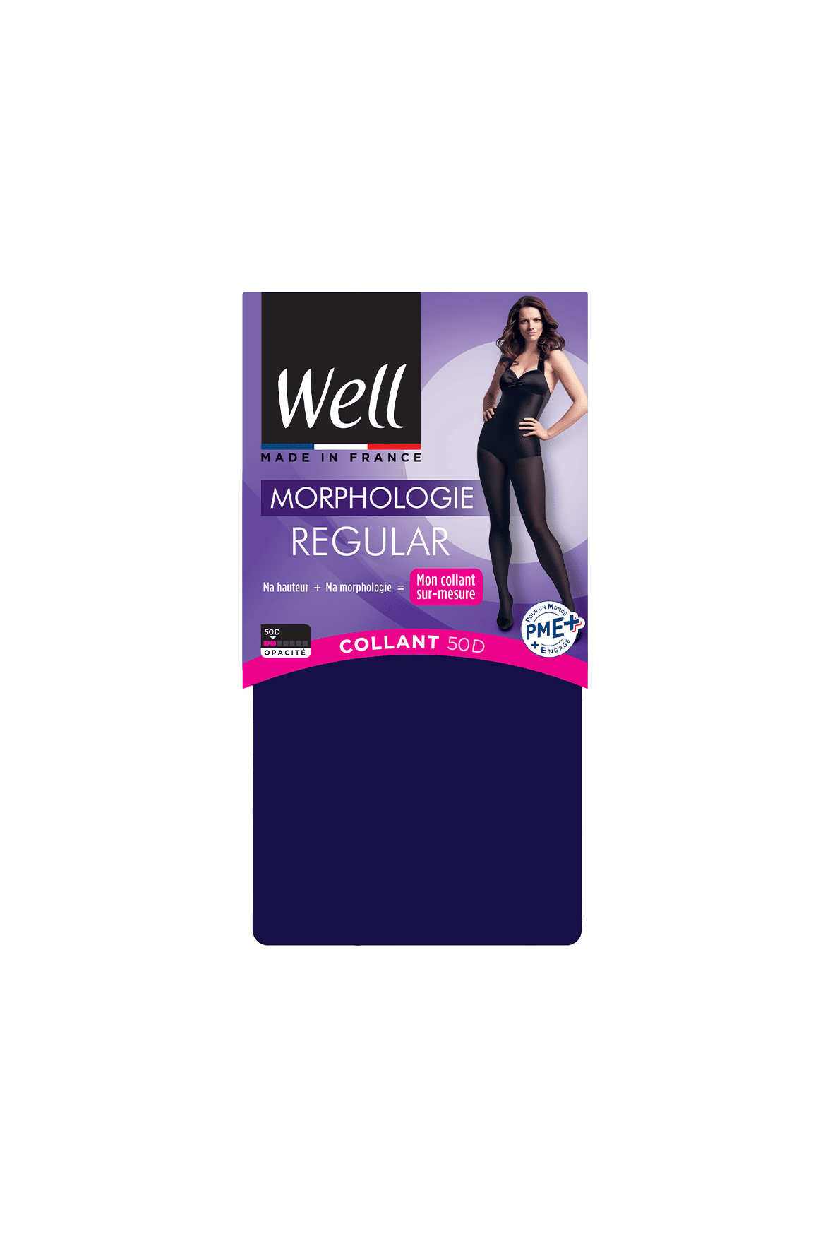 Collant Opaque 50D sur-mesure Morphologie - Bleu profond