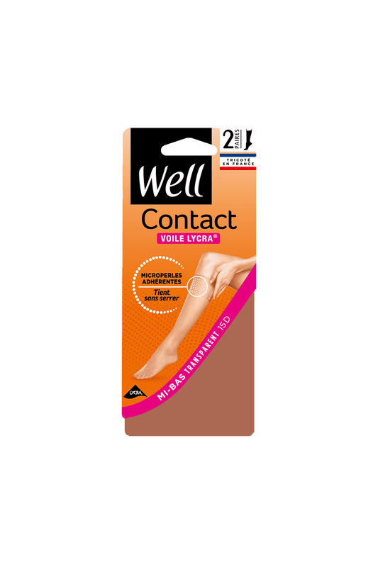 Lot de 2 paires de Mi-bas Voile 15D Contact Lycra - Ibiza