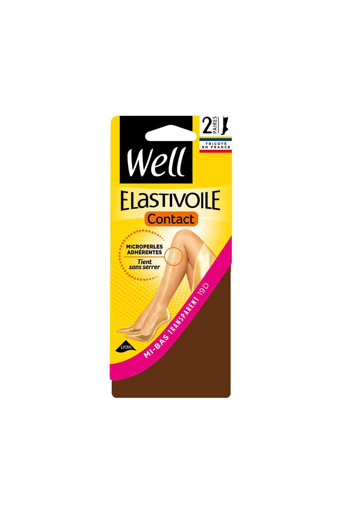 Lot de 2 paires de Mi-bas Transparent 19D Elastivoile Contact - Gazelle