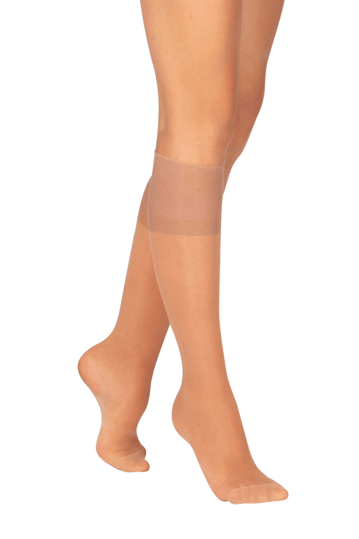 Lot de 2 paires de Mi-bas Transparent 19D Elastivoile Contact - Beige miel