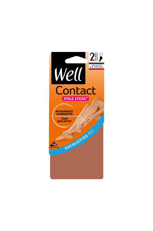 Lot de 2 paires de Socquettes Transparentes 15D Contact Voile Lycra - Ibiza