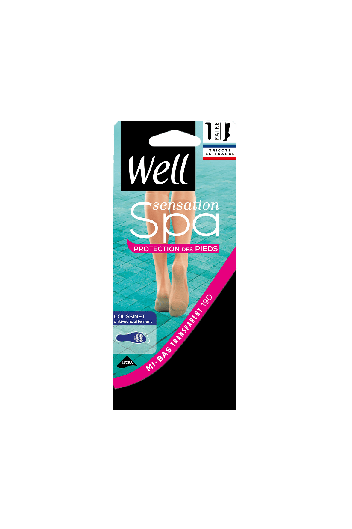 Mi-Bas Transparents 19D Coussinet Sensation Spa - Noir
