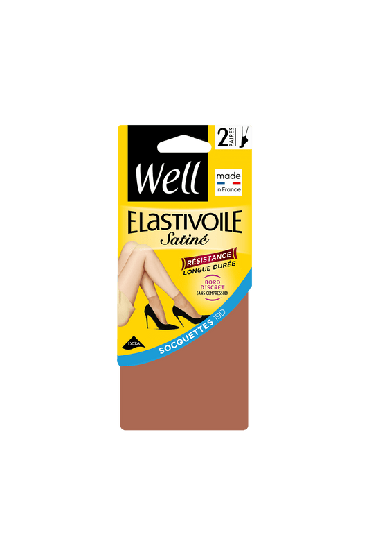 Lot de 2 paires de Socquettes Transparentes 19D Elastivoile Satiné - Ibiza