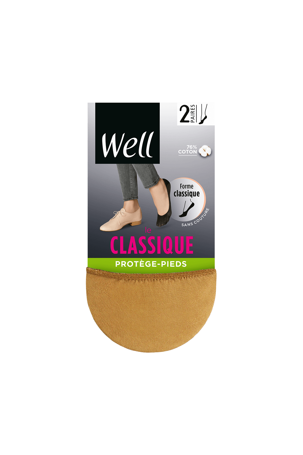 Lot de 2 paires de Protège-Pieds Le Classique - Naturel