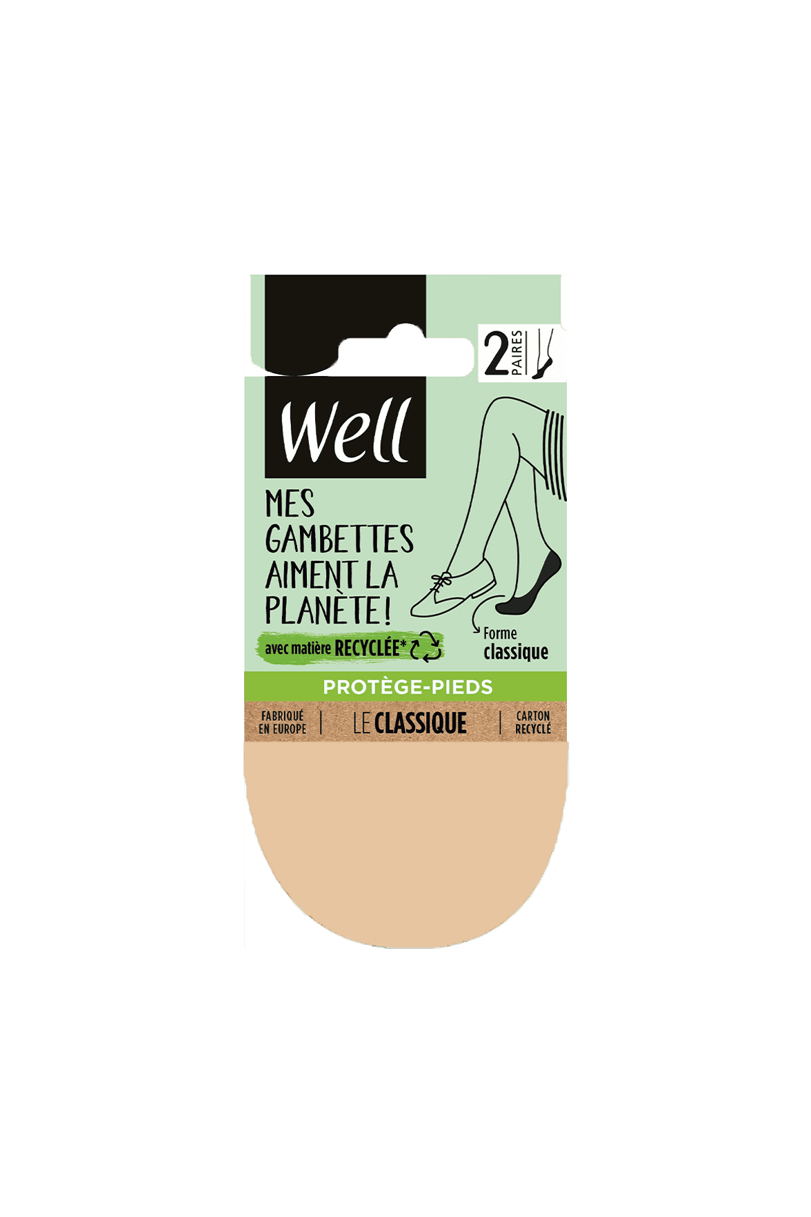 Lot de 2 paires de Protège-Pieds Éco-Responsables - Naturel