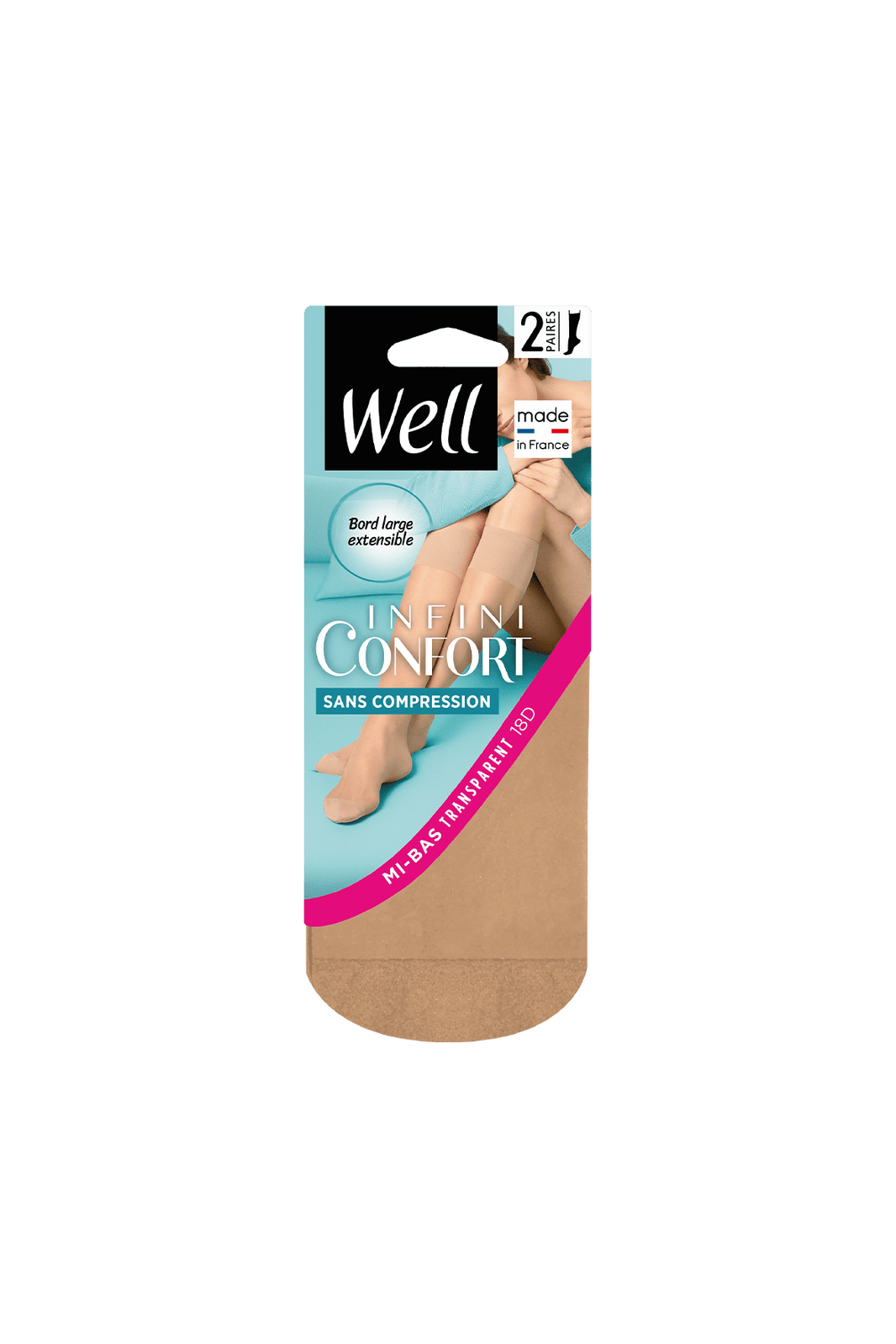 Bas Well Elastivoile 15 Deniers - Taille 2, Couleur Ibiza, Neuve Avec étiquettes