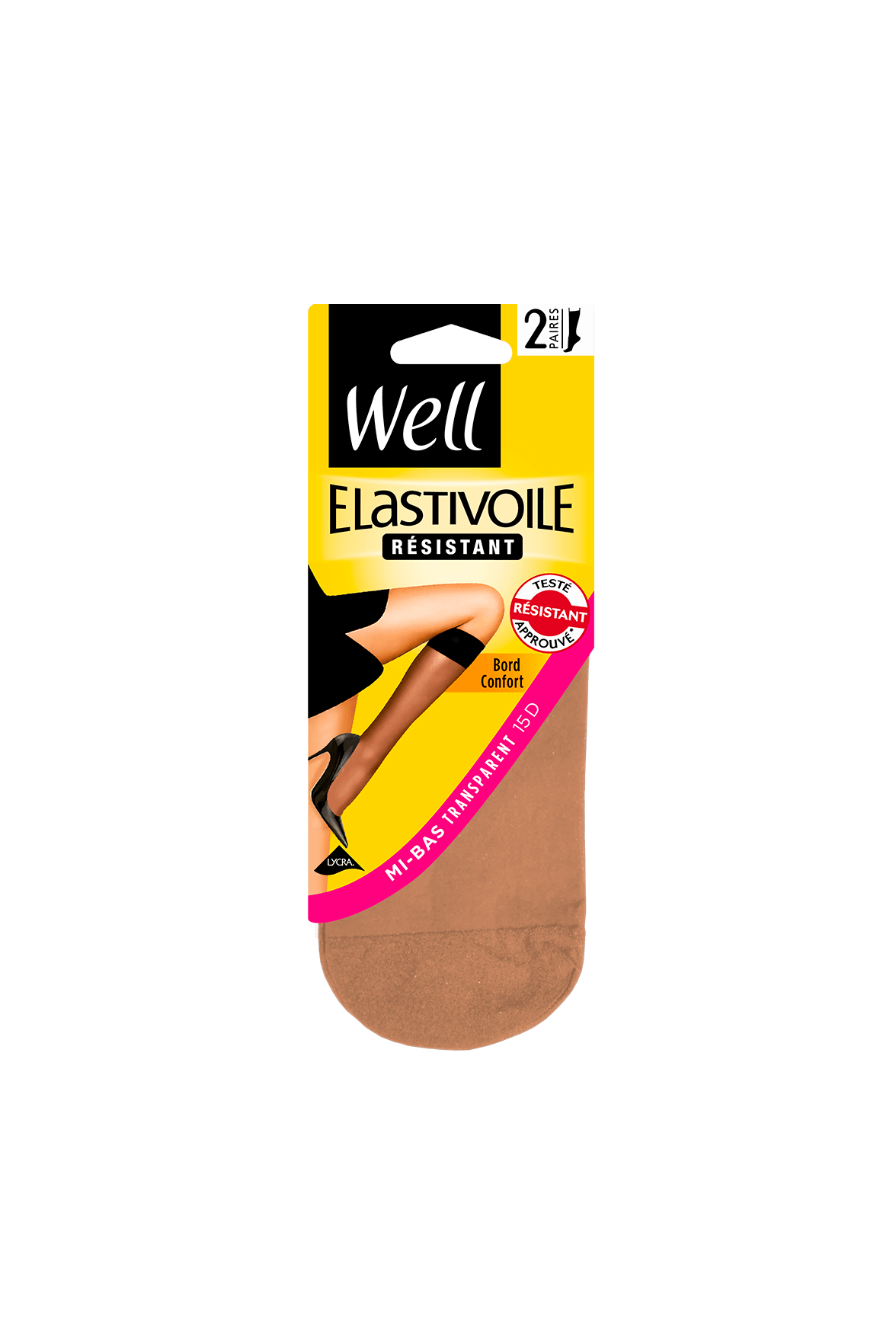 Lot de 2 paires de Mi-bas Transparents 15D Elastivoile Résistant - Ibiza