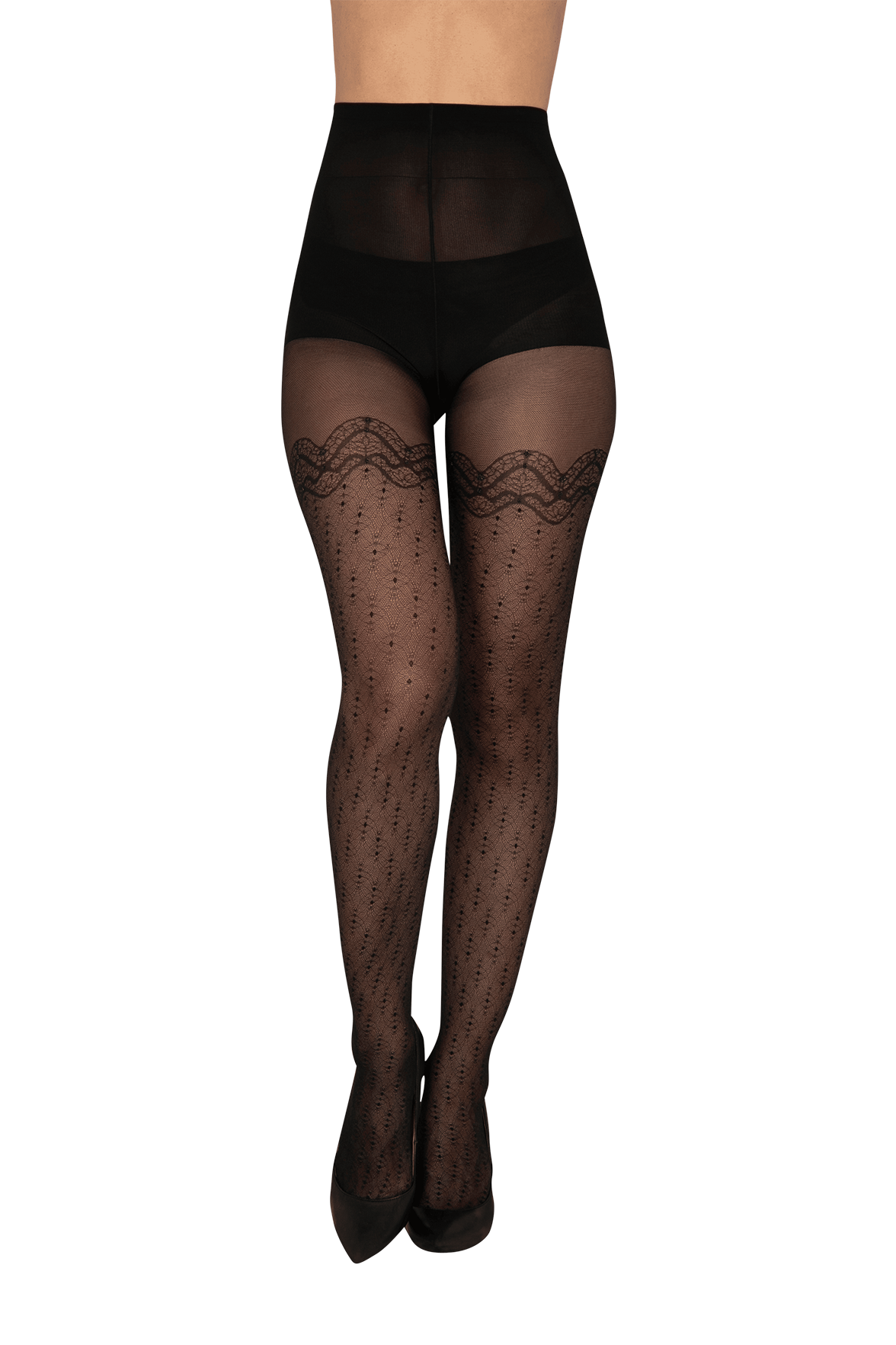 Collant Fantaisie Voile Hypnotique Magic Nights - Noir ébène