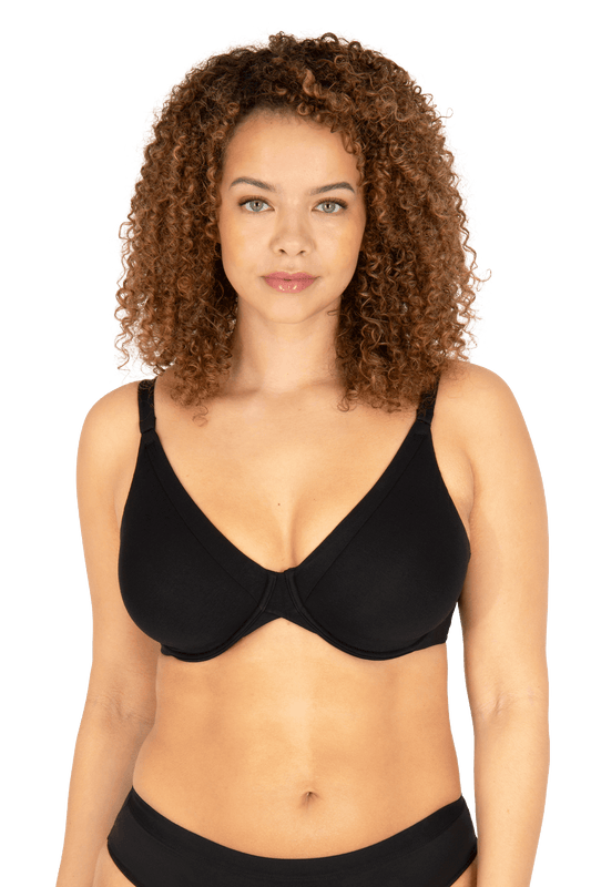 Soutien-gorge à armatures Tulle Design Coton - Noir