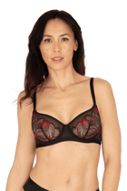 Soutien-gorge à armatures Nymphéas - Noir / rouge