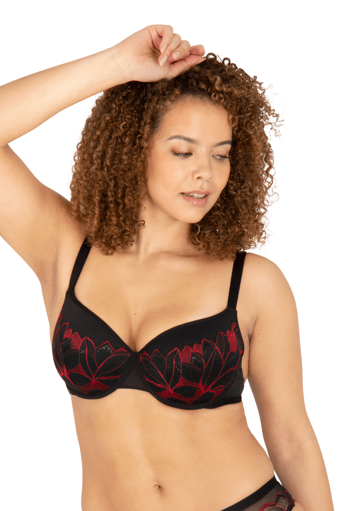Soutien-gorge à coques Nymphéas - Noir / rouge