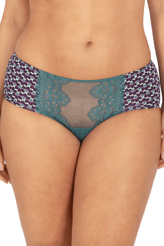 Shorty en dentelle et microfibre L'irrésistible - Imprimé folk