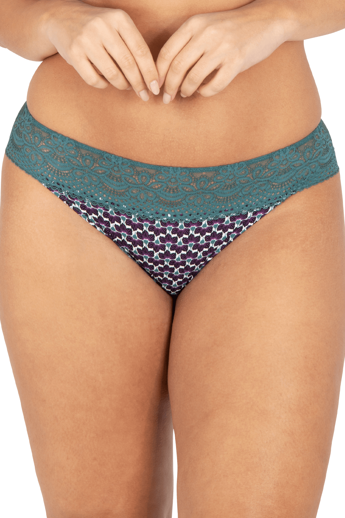 Slip brésilien dentelle et microfibre L'irrésistible - Imprimé folk