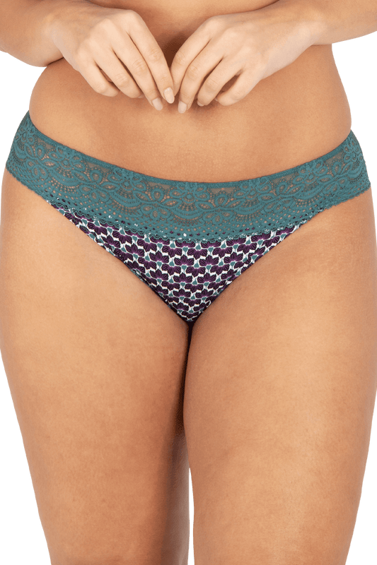 Slip brésilien dentelle et microfibre L'irrésistible - Imprimé folk