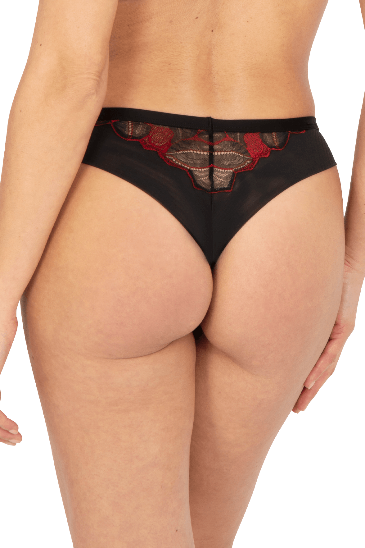 Tanga Nymphéas - Noir / Rouge