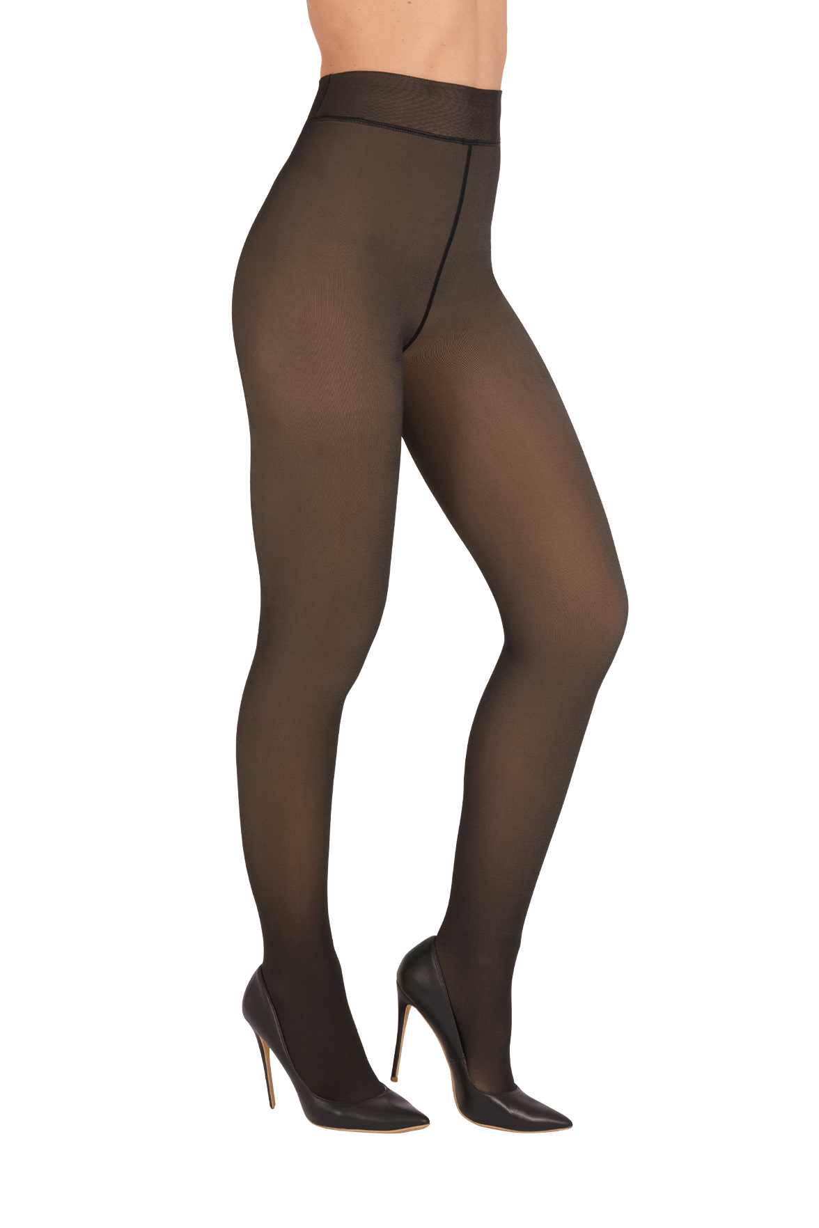 Collant Ultra-Chaud Effet Transparent Sensation Polaire 25D - Noir ébène