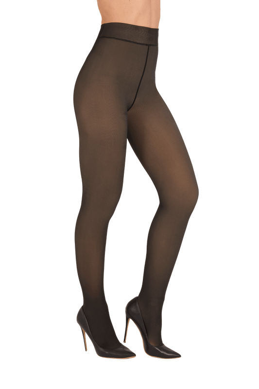 Collant Ultra-Chaud Effet Transparent Sensation Polaire 25D - Noir ébène