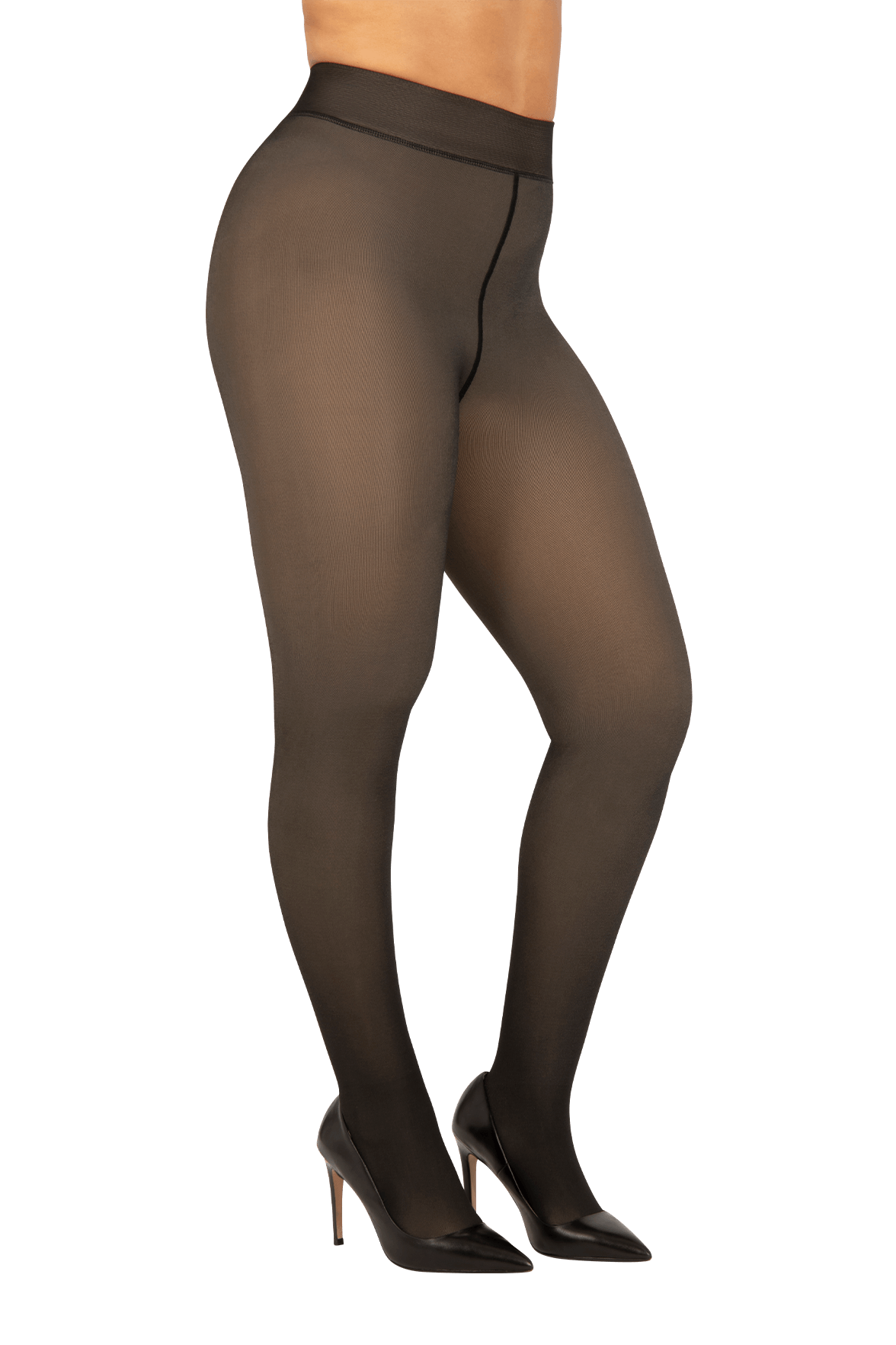 Collant Ultra-Chaud Effet Transparent Sensation Polaire 25D - Noir ébène