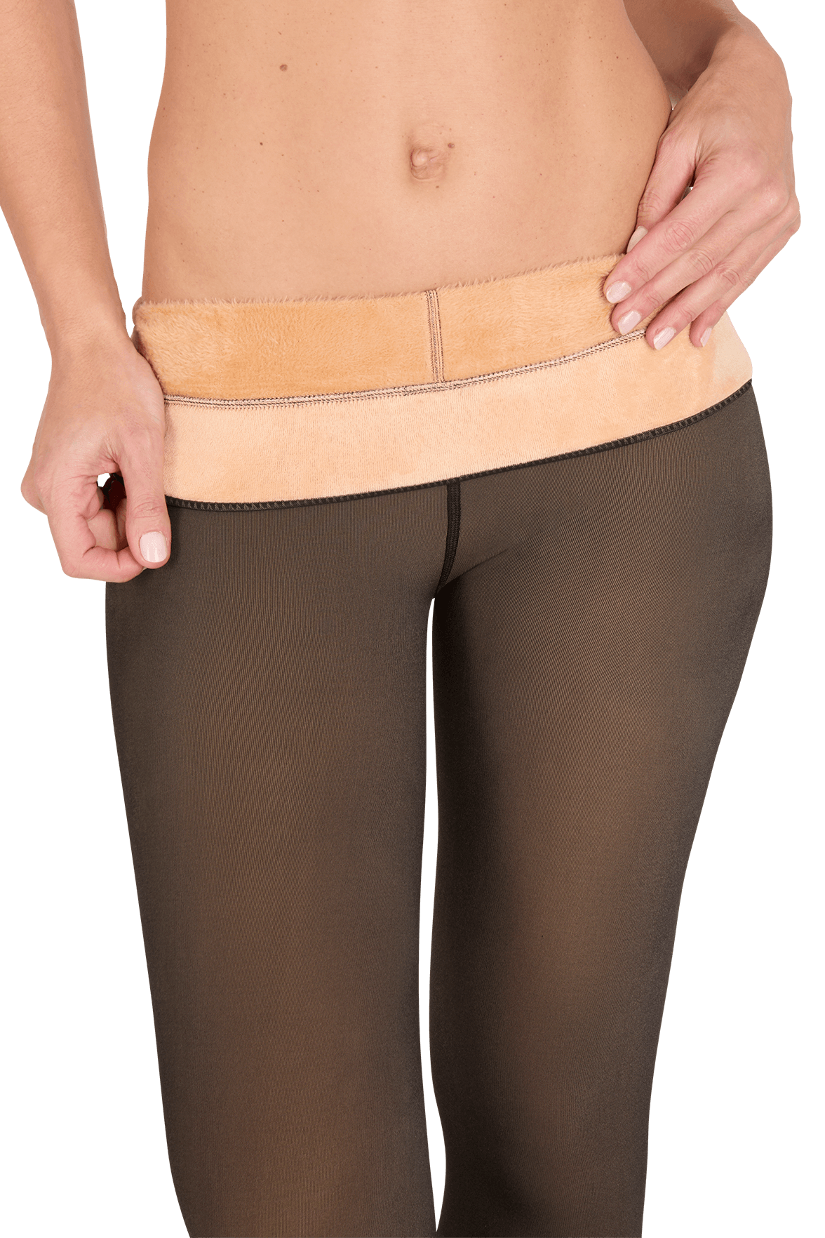 Collant Ultra-Chaud Effet Transparent Sensation Polaire 25D - Noir ébène intérieur chaud