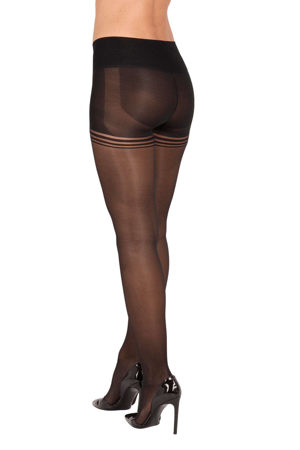 Collant Voile Galbant Semi-Opaque 30D Sculptant 3 en 1 Body Galbe - Noir Dos