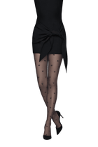 Collant Fantaisie 25D Plumetis Couture Magic Nights - Noir ébène