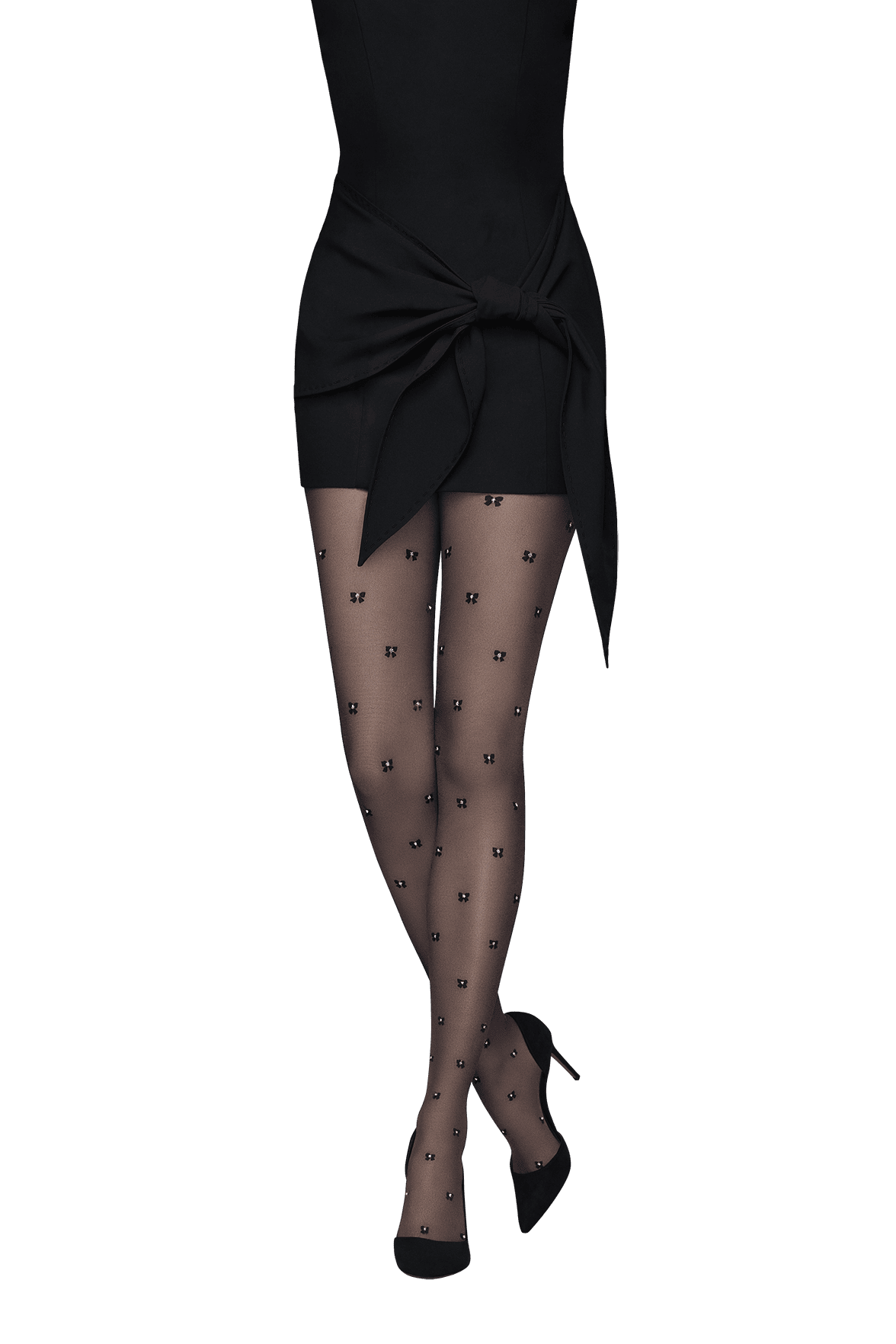 Collant Fantaisie 25D Plumetis Couture Magic Nights - Noir ébène