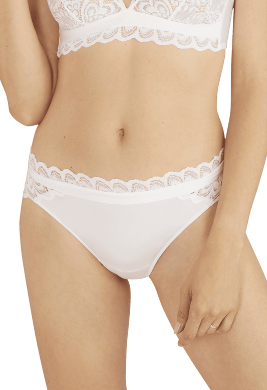 Slip brésilien Dentelle Audacieuse - Blanc