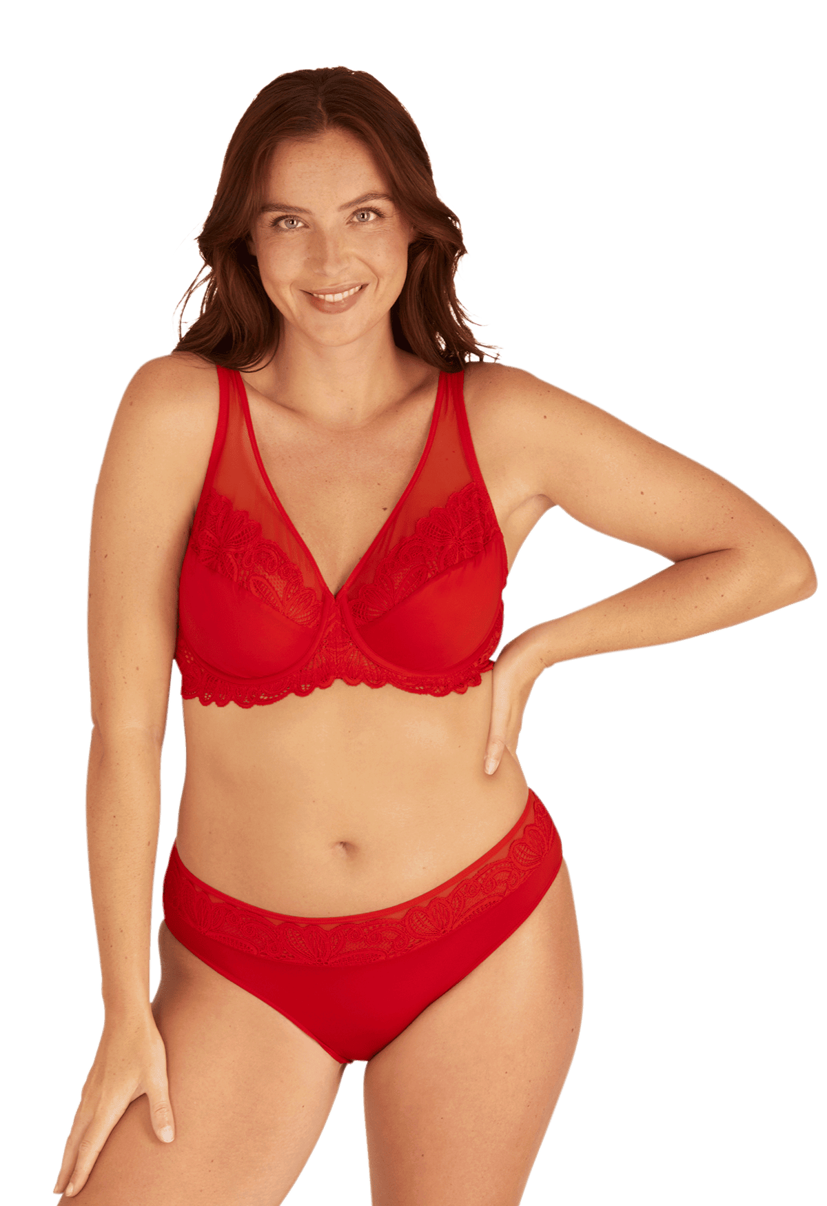 Soutien-gorge à armatures Dentelle Envoûtante Rouge lumineux – Well