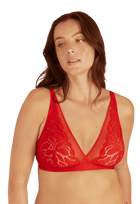 Soutien-gorge sans armatures Dentelle Prodigieuse - Rouge lumineux