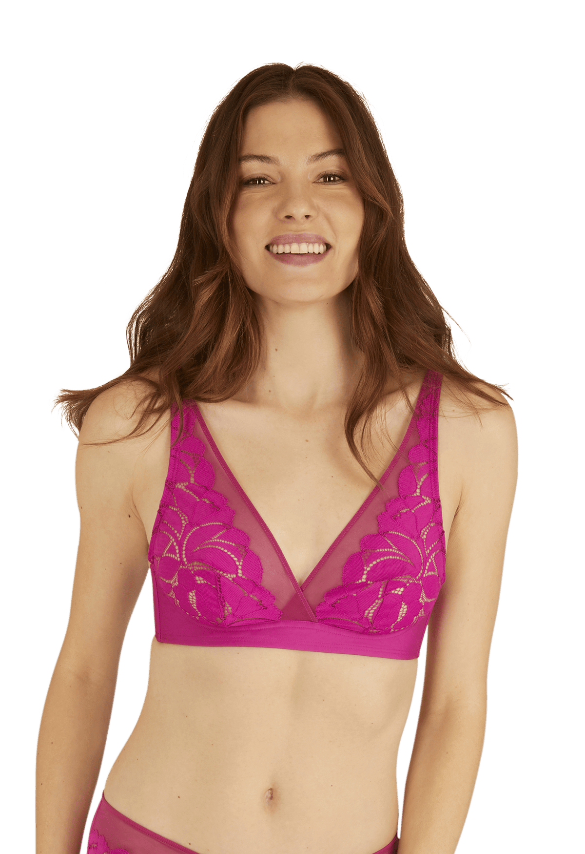 Soutien-gorge sans armatures Dentelle Prodigieuse - Fuchsia