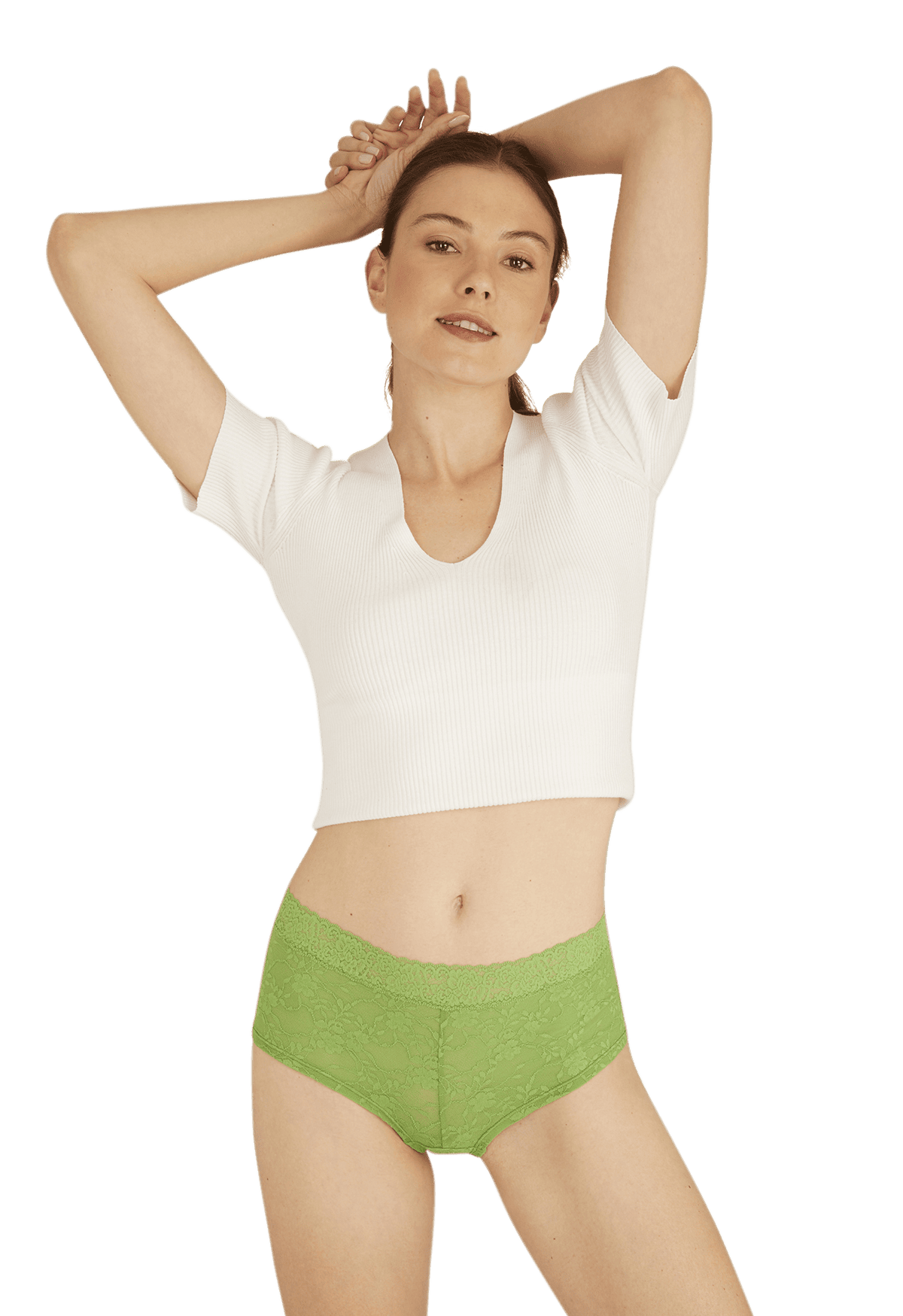 Duo Pop Lot de 2 Shortys - Vert éclatant / blanc