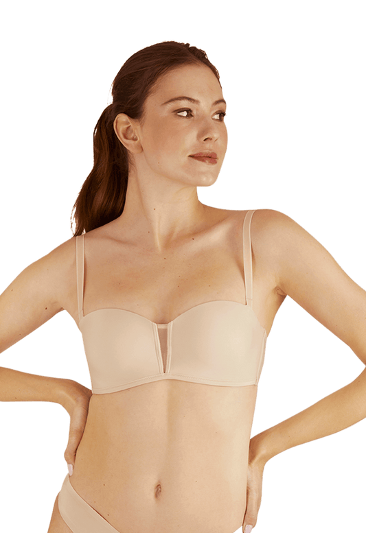 Soutien-gorge bandeau bretelles amovibles invisible Nuances - Nude