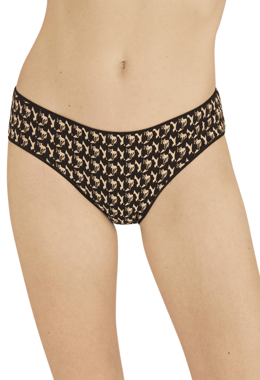 Lot de 3 slips en coton bio Intimement Bio - Graphique / noir / nude