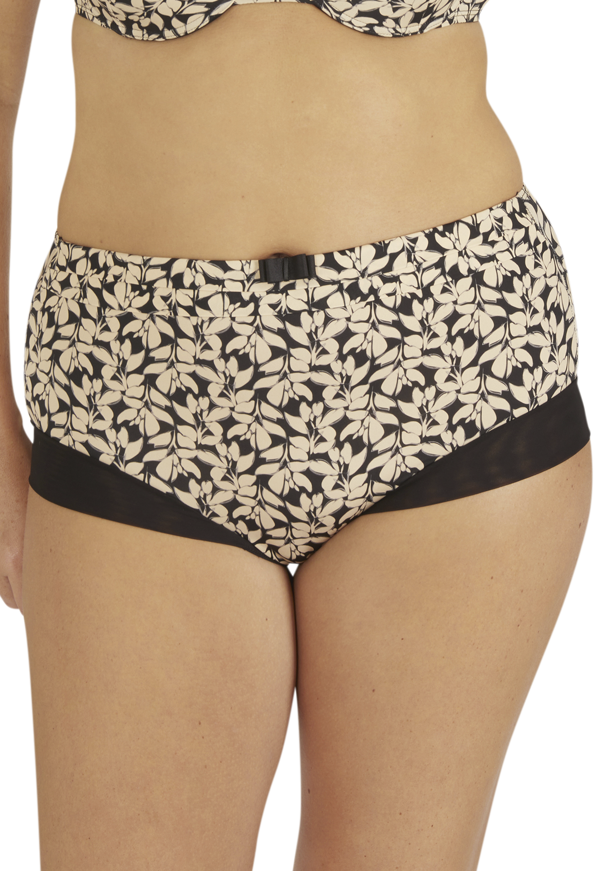 Shorty taille haute Tulle Design - Noir végétal
