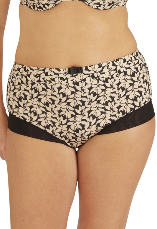 Shorty taille haute Tulle Design - Noir végétal