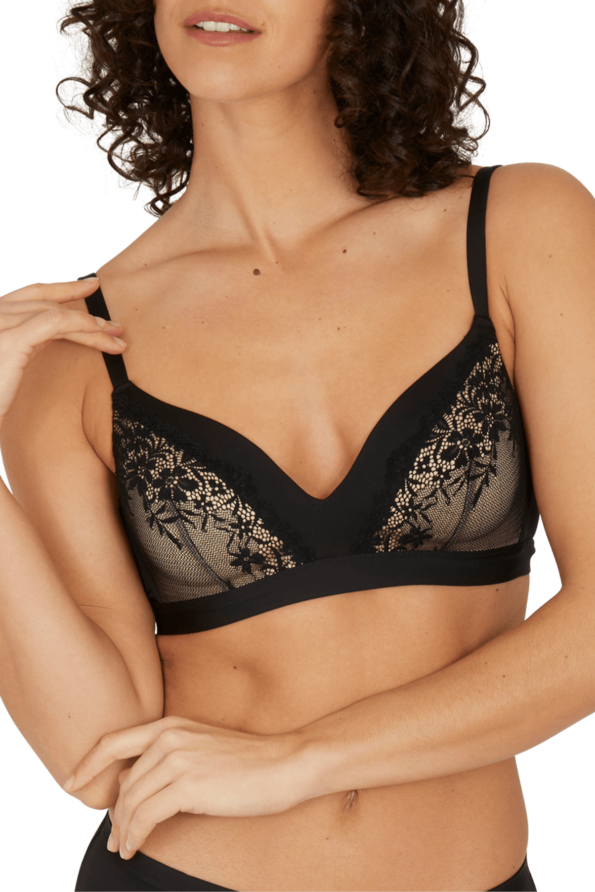 Soutien-gorge sans armatures à coques souples Romance Magic Nights - Noir