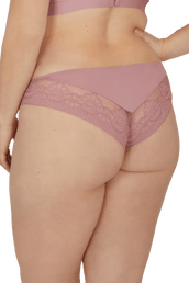 Slip brésilien dentelle et microfibre L'irrésistible - Lilas