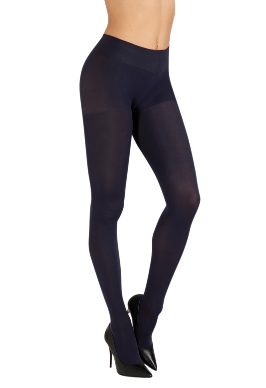 Collant Opaque 60D Well Infini Confort - Bleu de minuit