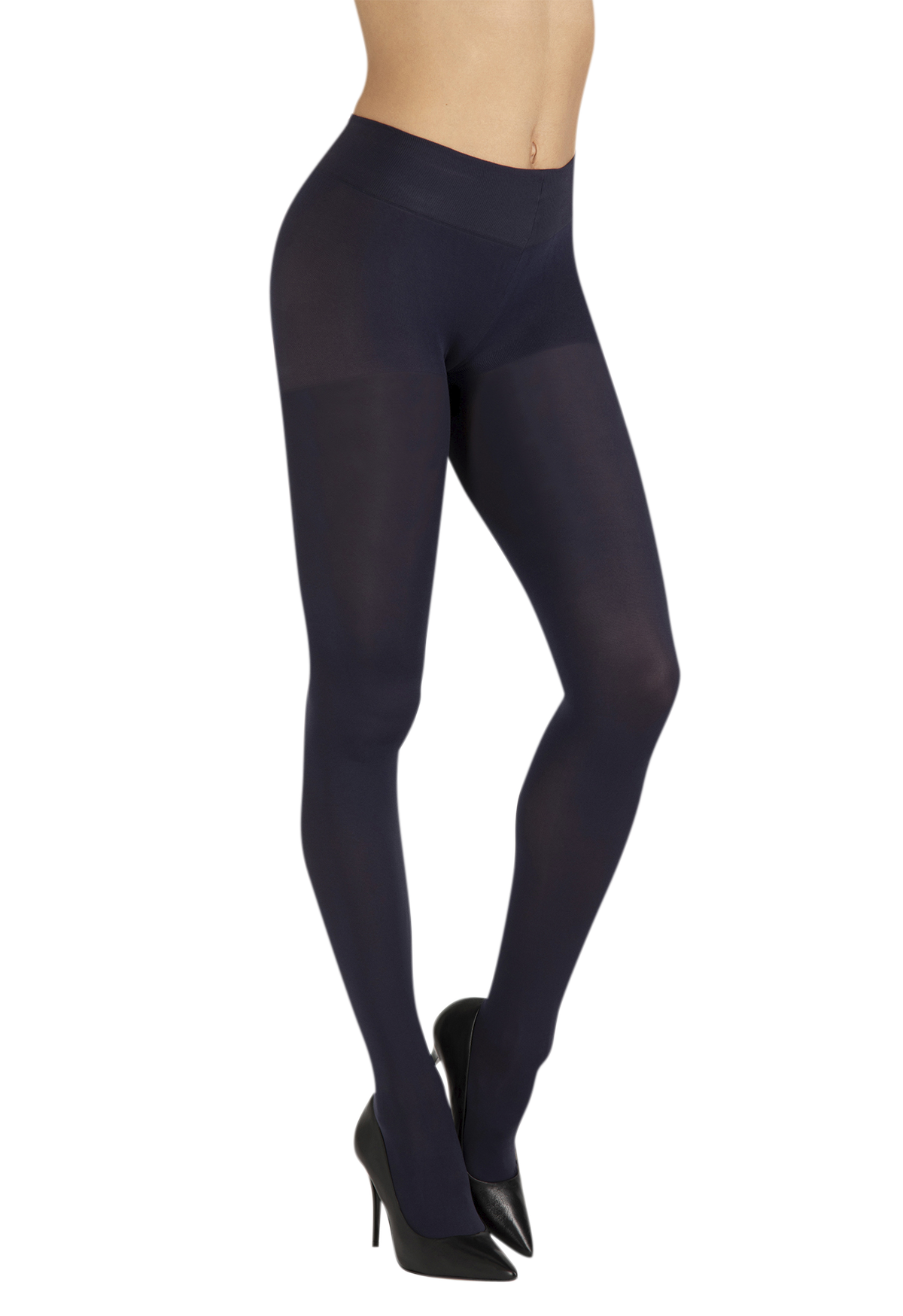 Collant Opaque 60D Well Infini Confort - Bleu de minuit
